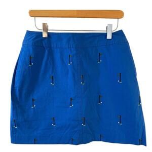 Vintage Lilly Pulitzer Golf Print Skort Skirt Blue 4